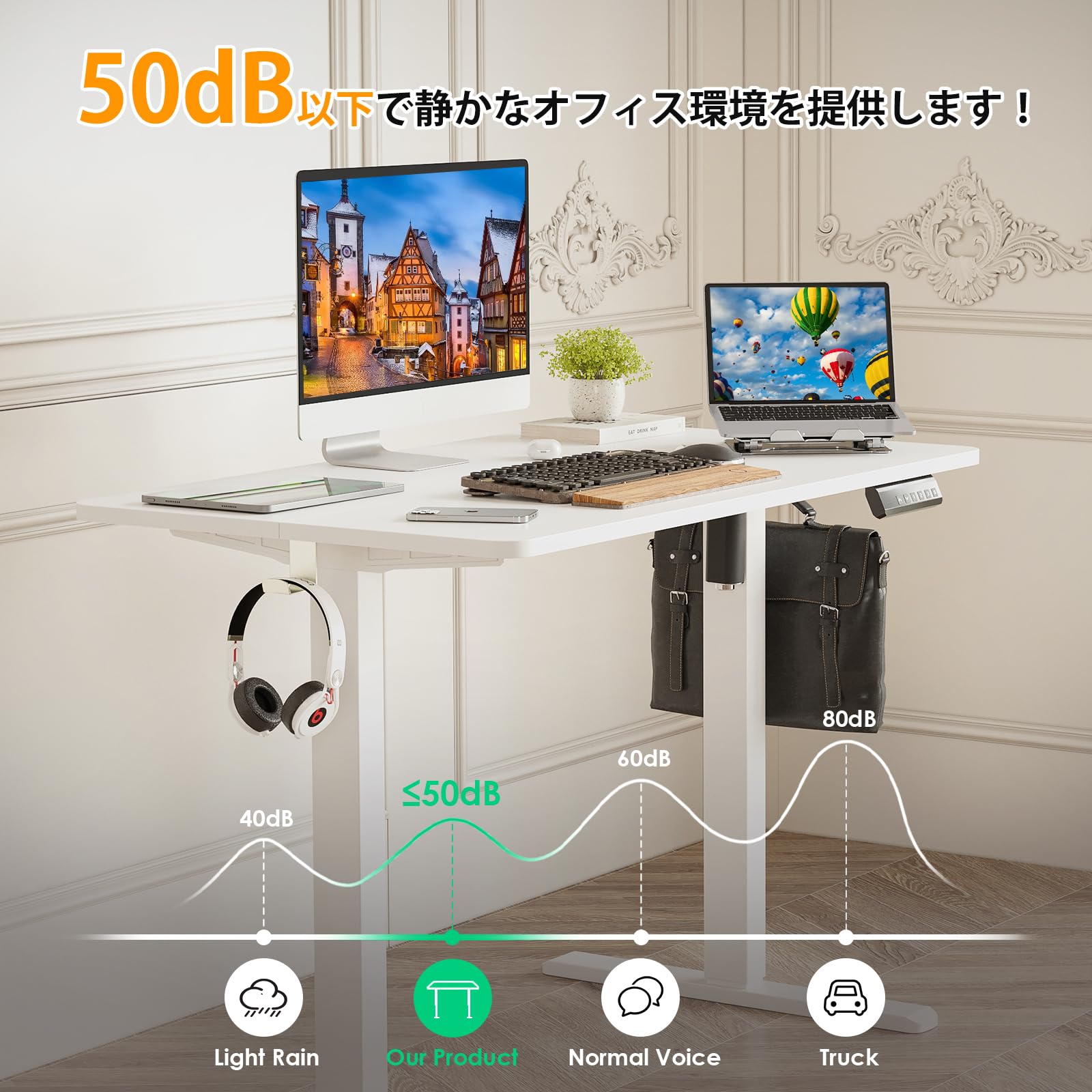 期間限定〜6/21まで Sunon 電動昇降デスク（幅100cmX奥行60cm） Sunon 電動昇降デスク（幅120cmX奥行60cm） 8分で組み立て 昇降式